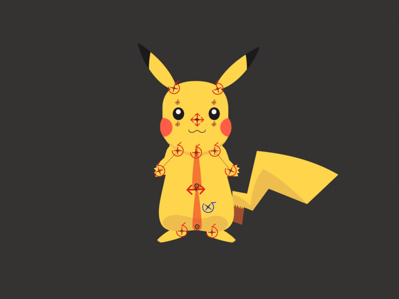 Pikachuuuu! after affects after effects animation animation animation 2d design duik gif animation illistration pikachu pokemon rig rigs
