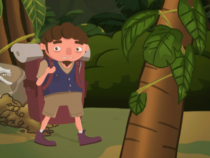 Benji forest walk rig test after affects after effects animation animation animation 2d character animation design duik gif animation illistration motion graphics wip