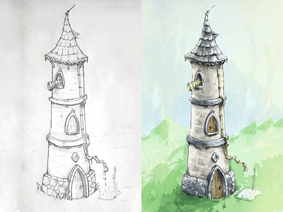 Tower to the People ! conceptart conceptual fantasyart game gameart gamedev illustration indie indiedev pencilart sketch tower