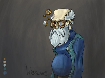 Nicolaus the Wizard character characterdesign conceptual fantasyart game gameart gamedev illustration indie indiedev indiegame wizard