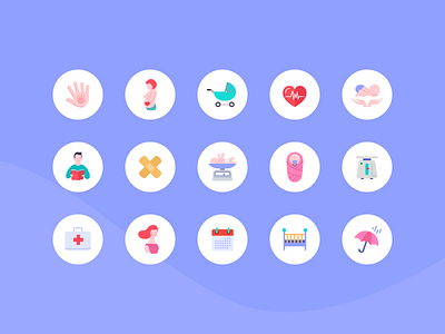 Premature baby website - Maternity icons by Anaïs Cailhol on Dribbble