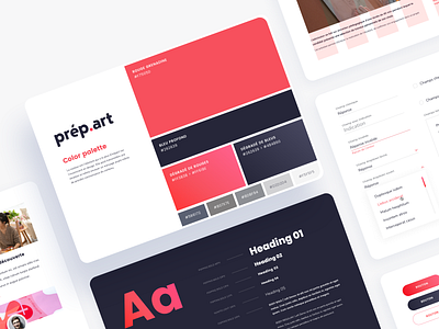 Design Shool Prépart - Digital styleguide branding button color palette design system digital styleguide fields form red styleguide type ui ux website