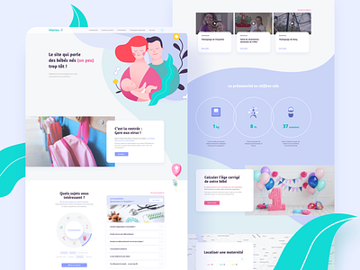 Baby website - Homepage baby blue desktop homepage maternity parenthood ui ux violet webdesign website