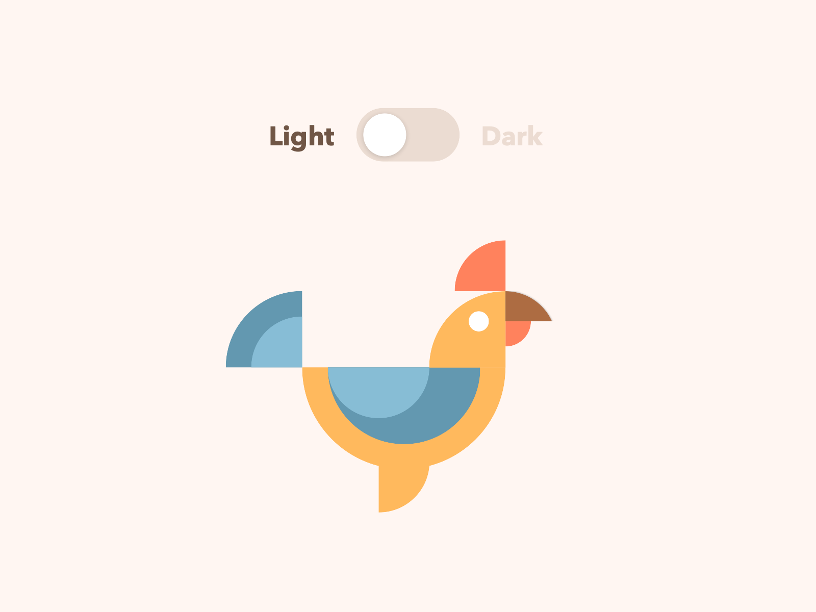 Light and Dark Mode dark mode dark mode switch dark mode ui illustration interaction light mode microinteraction mobile night mode night mode ui owl product design rooster toggle switch webdesign