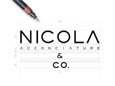 Nicola & Co. Logo Design brand elegance graphic design hair hair salon hairstylist logo minimal pen proportions