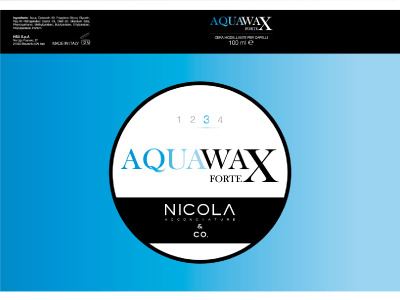 Label Aqua Wax Packaging brand graphic design hair salon label minimal pack packaging product design sticker wax