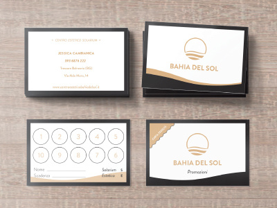 Business Cards Bahia del Sol beauty beauty center business card graphic design logo sea simple sun visit card