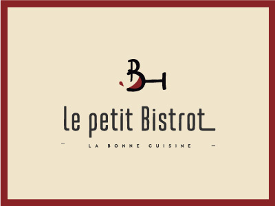 Le Petit Bistrot Logo Design brand cuisine development food graphic design logo mediterranean pictogram restaurant wine