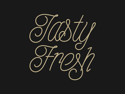 Tasty Fresh Scripz coffee custom mono line script signage