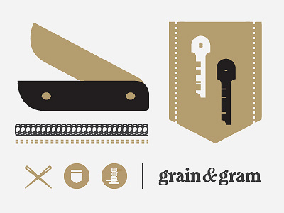 Grain & Gram craftsman denim gold grain gram icons infographic