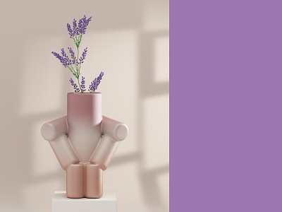 Quarantine Objects: Hug Vase 3d c4d ceramics hug lavender render vase