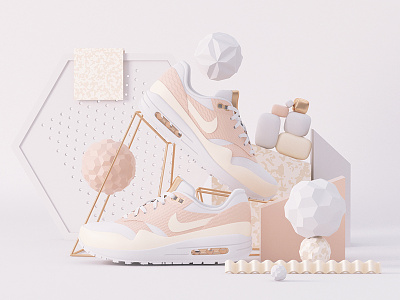 Swish-Swish 3d air max all day c4d copper nike peach vibes vray