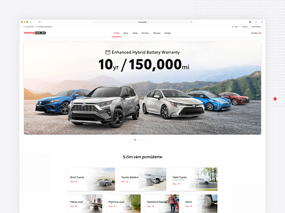 Toyota 2020 auto automotive car dealer car website cars clean design czech design minimalism modern product design toyota ui webdesign website white