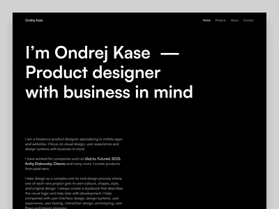 Personal website design minimalism modern personal website portfolio product design ui webdesign website