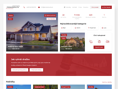 Real estate auction website 2020 auction website auctions design houses minimalism modern product design real real estate realestate red website trend ui webdesign