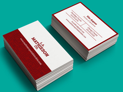 Business Cards for L.A. Mathieson Co. business cards