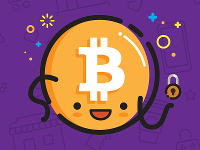 Bitcoin friend bitcoin blockchain cryptocurrency ethereum happy illustration mbe vector