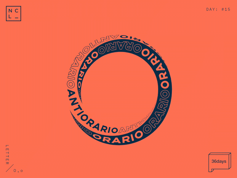 Letter O 36days o 36daysoftype aftereffects blue circle clock kinetic kinetictype orange red