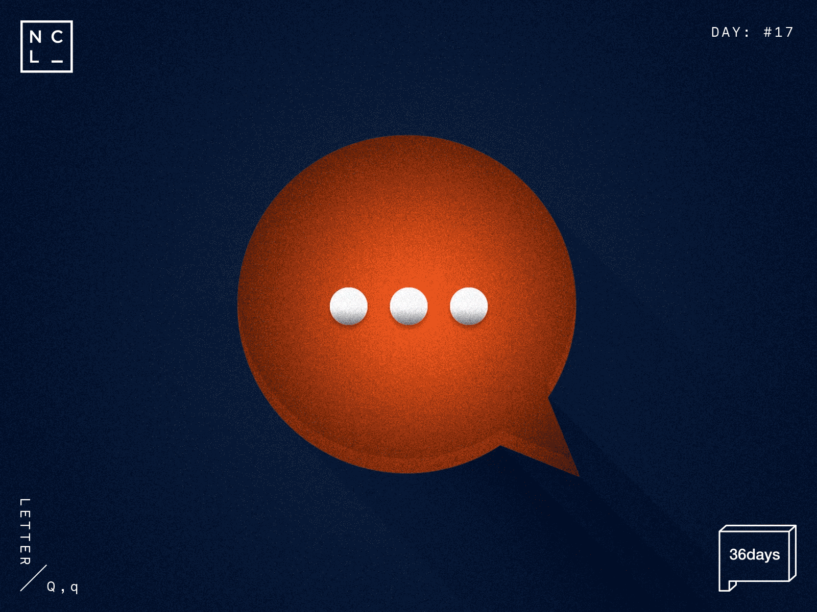 Letter Q 36day q 36daysoftype aftereffects blue chat motiongraphics orange typing writing