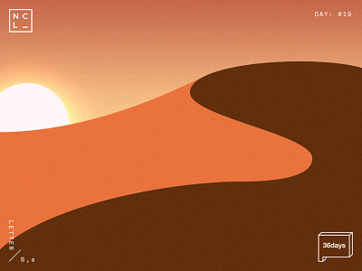 Letter S 36days s 36daysoftype desert flat illustration orange sand sun
