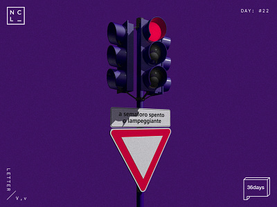 Letter V 36days v 36daysoftype purple road stop traffic light