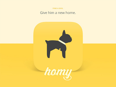 App Icon app app icon brand buldog dog graphic design homy logo yellow