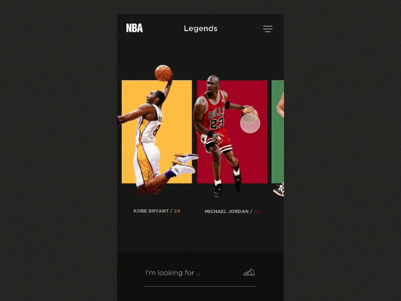 Profile animation basketball color data infographics nba principle profile sports user experience user interface user profile