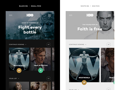 Settings app configuration game of thrones hbo interaction layout settings tv show