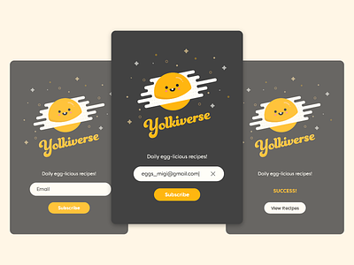 Email Subscription 026 dailyui eggs kawaii space subscribe yellow
