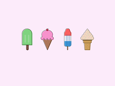 Daily UI #55 Icon Set ice cream icons illustrator popsicle rocket pop summer