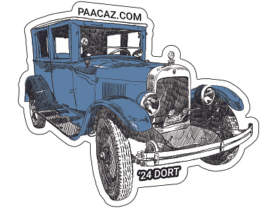 '24 Dort antique cars illustration illustrator merch stickers
