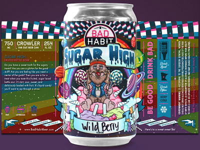 Sugar High Beer Label Design & Illustration