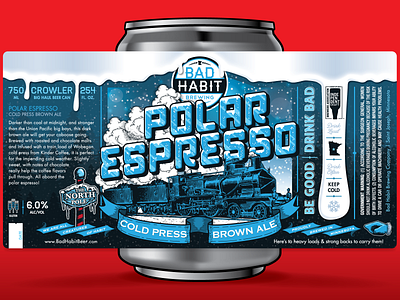 Polar Espresso Crowler Can Label beer beer art beer branding beer can beer can design beer cans beer label craft beer label label design label packaging labeldesign labels
