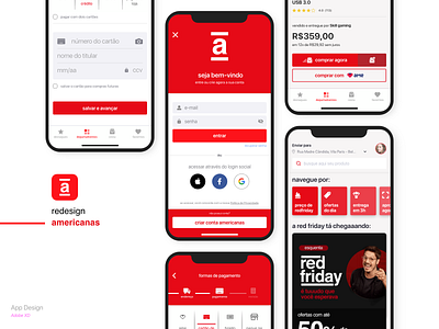 americanas - App Design adobe xd app design design interface minimal redesign ui design ux design