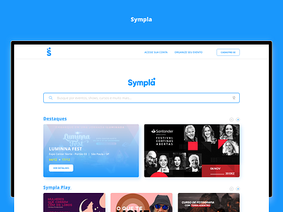 Sympla - Redesign Concept [Web] adobe xd design interface minimal redesign ui design ux design web web design