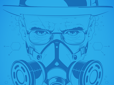 Heisenberg RIP breaking bad gas mask heisenberg illustration science walter white