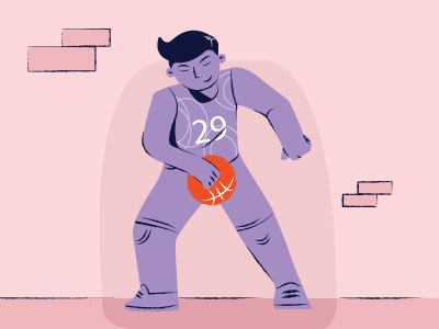 Dribbble ball basketball illustration orange purple vector