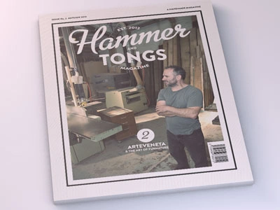 Hammer and Tongs cover design magazine publication