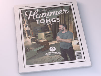 Hammer and Tongs cover design magazine publication