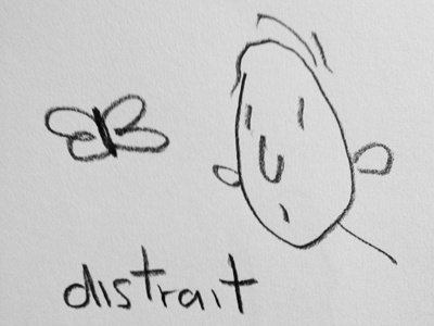 Word of the doodle: Distrait illustration word of the doodle