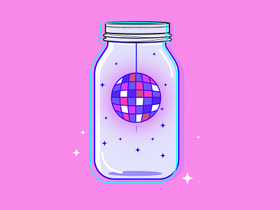 Disco ball in a mason jar