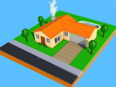 Mini House 3d after effects c4d cinema 4d house miniature speedart