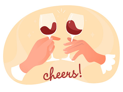 Cheers! 2d art girl illustration illustrator vector