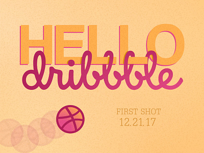 Hello Dribbblers! creative debut design designer firstshot gradient grain graphicdesign hello helvetica new typography