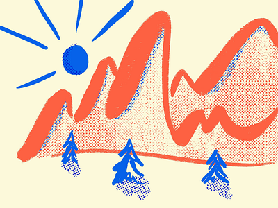 Coffee Shop Doodle coffee shop doodle illustration joy mountains pattern procreate