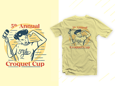 Croquet Cup T-Shirt croquet fun girl illustration inspiration mockup spring sunshine tournament tshirt yellow