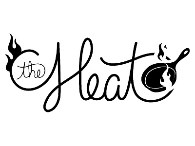 The Heat cast iron cursive frying pan hand drawn heat lettering letters type typography