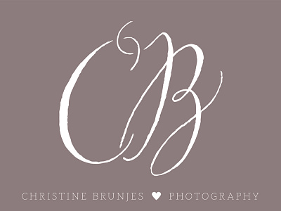 Christine Brunjes Monogram calligraphy design hand lettering initials lettering logo modern calligraphy monogram photography logo