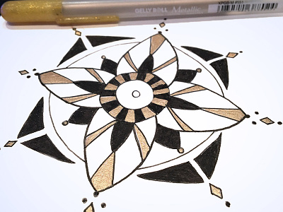 Mandala a Day #2 design drawing freeform gelly roller ink mandala meditate meditation micron pen sketch yoga