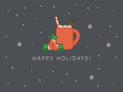 Happy Holidays! Peace out 2016! candy cane card christmas card holiday holidays holly hot cocoa marshmallow mug snow